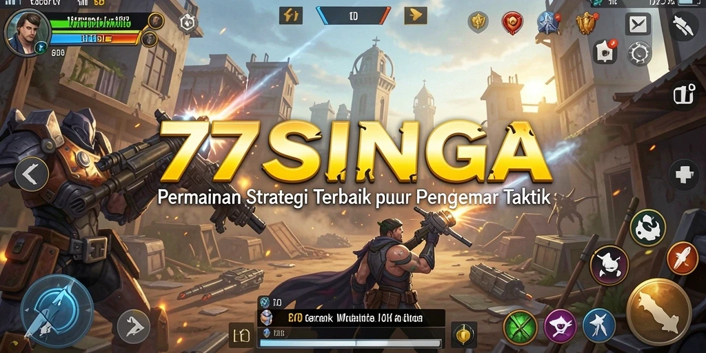 Tampilan permainan strategi mendebarkan 77SINGA saat pertempuran.