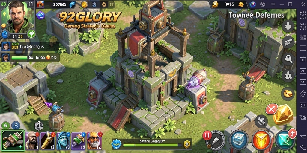 Tangkapan layar menampilkan aksi mendebarkan gameplay Tower Defense.