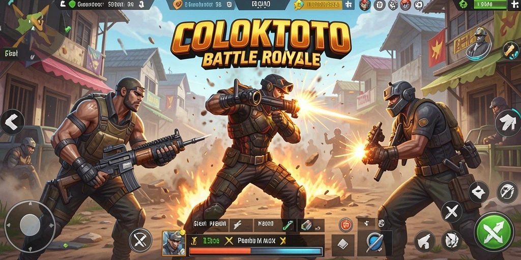 Tampilan gameplay seru dalam COLOKTOTO dengan aksi Battle Royale yang mendebarkan.