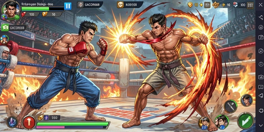 Screenshot dari gameplay seru GACOR668 yang menampilkan aksi pertarungan epic.