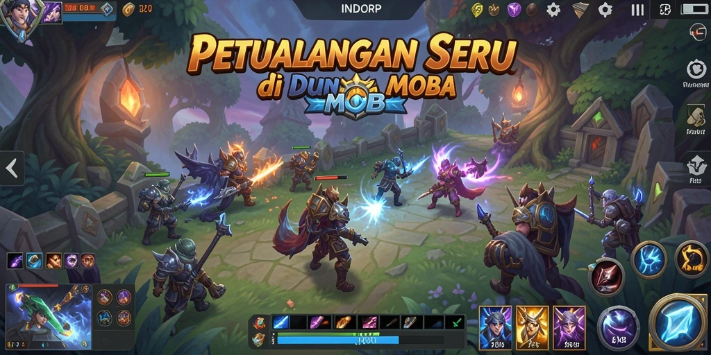 Gameplay seru yang penuh aksi dalam INDORP MOBA.