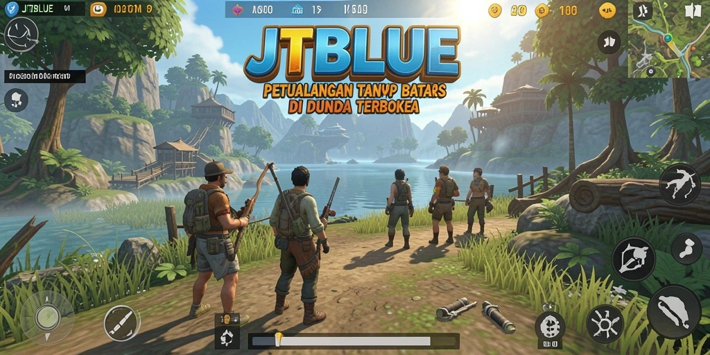 Tampilan gameplay JTBLUE yang menakjubkan di dunia terbuka.