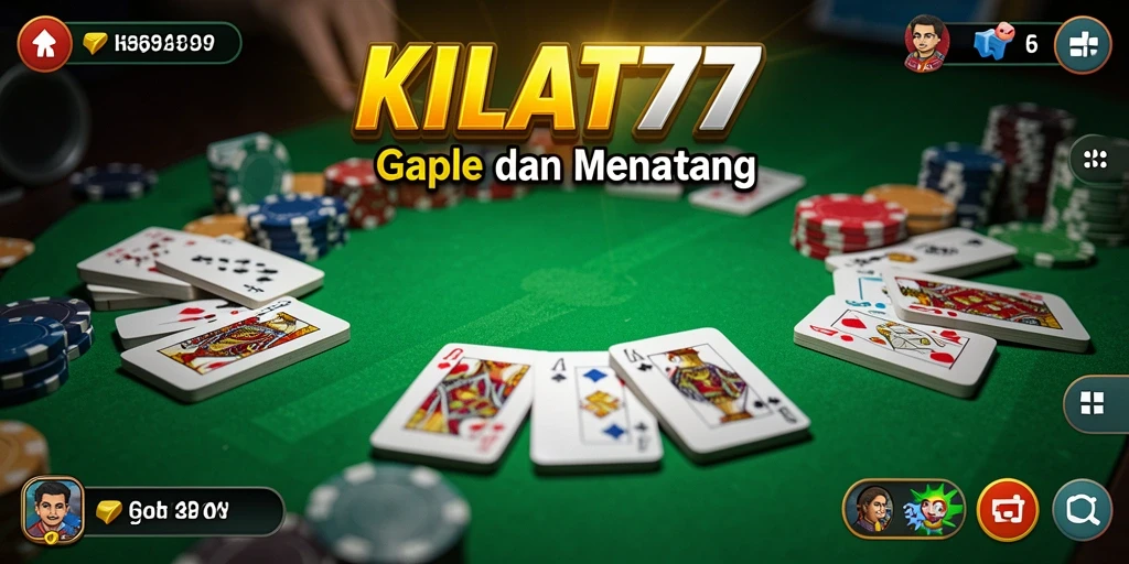 Tampilan gameplay seru KILAT77 dalam bermain Gaple.