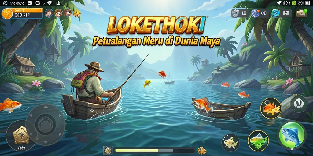 Tampilan screenshot gameplay LOKETHOKI dengan aksi memancing yang seru.