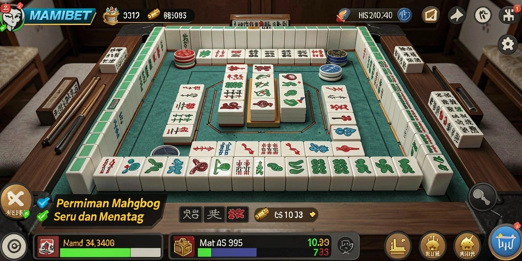 Screenshot gameplay MAMIBET menampilkan suasana seru permainan Mahjong.