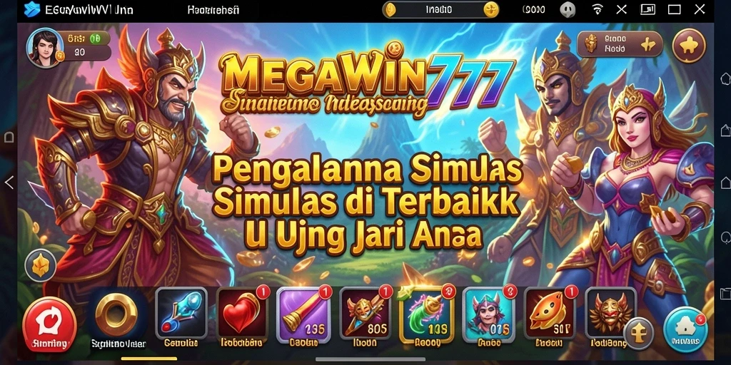 Tangkapan layar utama MEGAWIN777 yang menunjukkan aksi seru dalam permainan simulation.