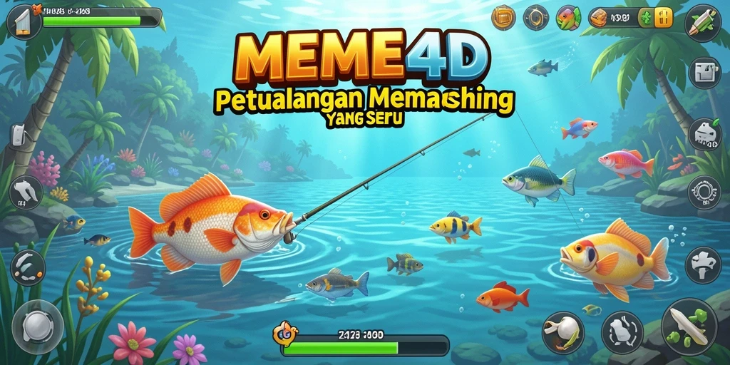 Tampilan menakjubkan dalam gameplay MEME4D saat memancing.