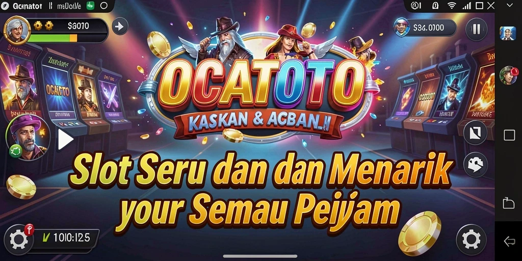 Tangkapan layar gameplay OCATOTO menampilkan mesin slot yang mengasyikkan