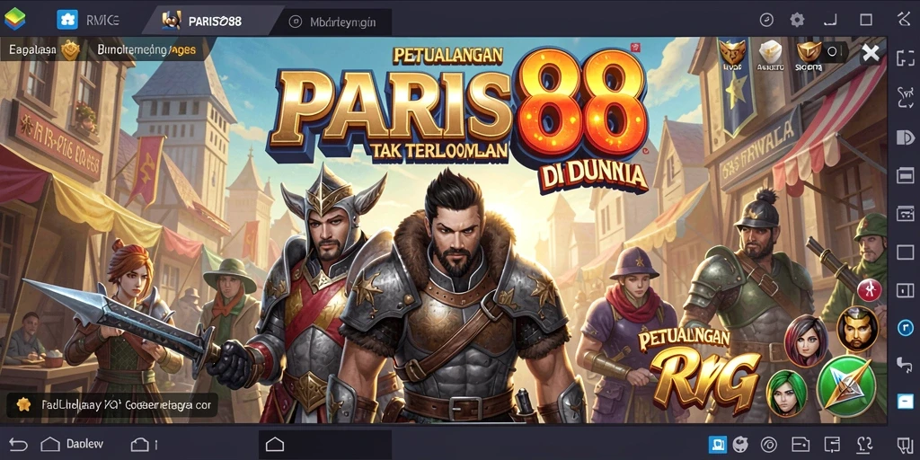 Screenshot gameplay PARIS88 menampilkan pertempuran seru dan karakter unik.