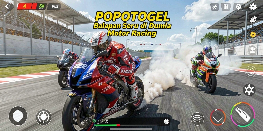Tangkapan layar gameplay seru di POPOTOGEL saat balapan.