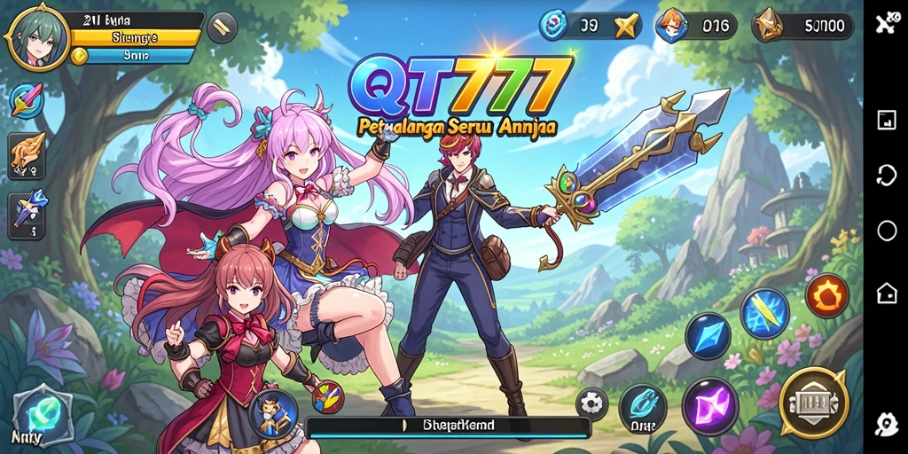 Tampilan gameplay seru dan penuh warna dari game Anime QT777.