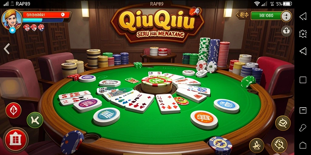Screenshot menunjukkan gameplay QiuQiu yang dinamis dan seru.