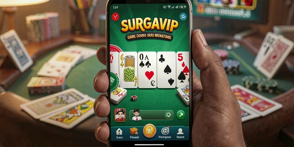 Tampilan gameplay seru dari game Domino SURGAVIP.
