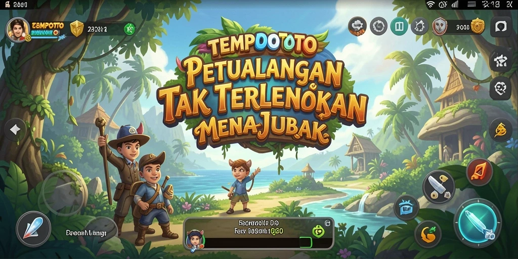 Tangkapan layar TEMPOTOTO menampilkan aksi petualangan yang mendebarkan.