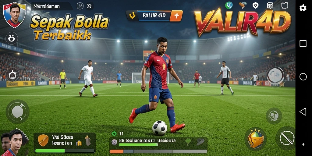 Tampilan gameplay sepak bola yang mendebarkan di VALIR4D.