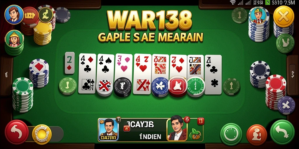 Tampilan gameplay seru dalam permainan Gaple WAR138.