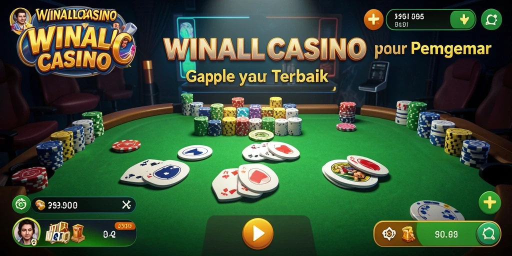 Tampilan gameplay Gaple yang menarik dan interaktif di WINALLCASINO.