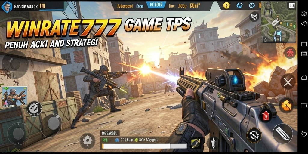 Tampilan gameplay seru dari WINRATE777 yang menampilkan tindakan TPS mendebarkan.