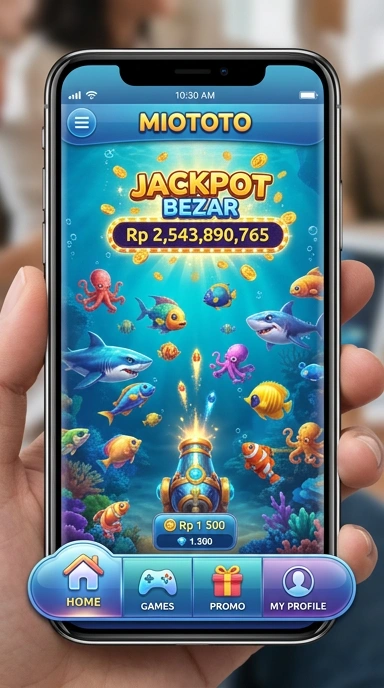 Tampilan utama aplikasi miototo yang intuitif dan menarik.